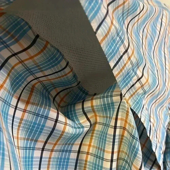 [LT]Bob Timberlake Mens Fishing Shirt Long  Sleeve Vented Blue Plaid - Picture 8 of 12
